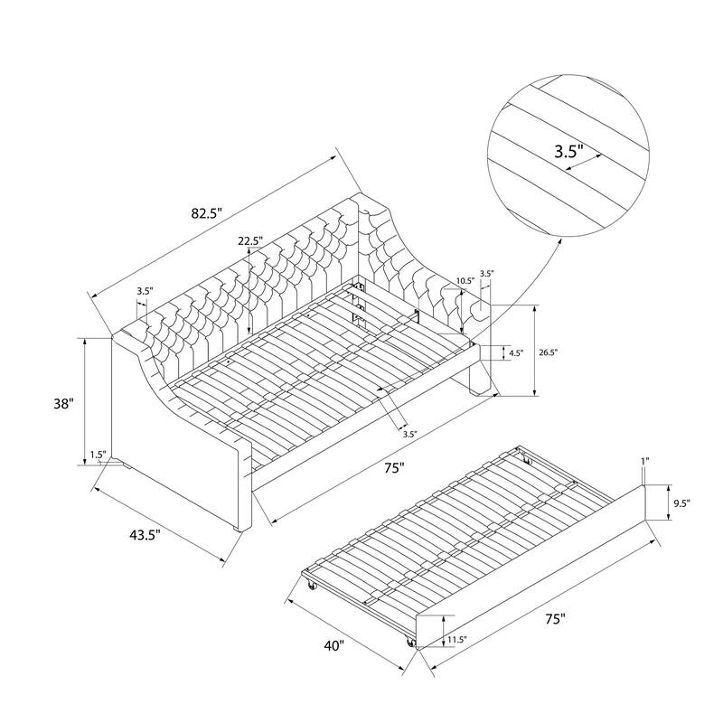 Little Seeds Monarch Hill Ambrosia Upholstered Daybed and Trundle