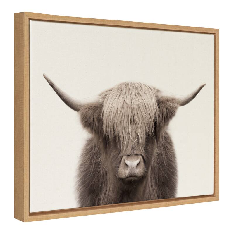 Kate and Laurel Sylvie Cow Canvas by The Creative Bunch Studio