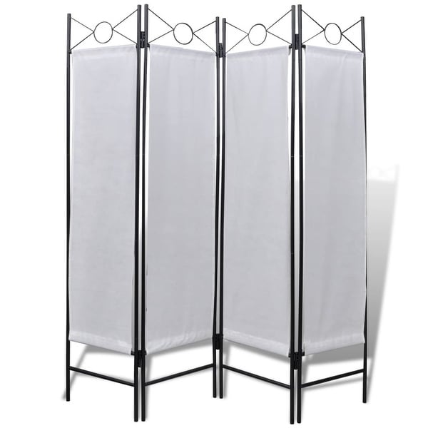 vidaXL 4-Panel Room Divider Privacy Folding Screen White 5' 3" x 5' 11"