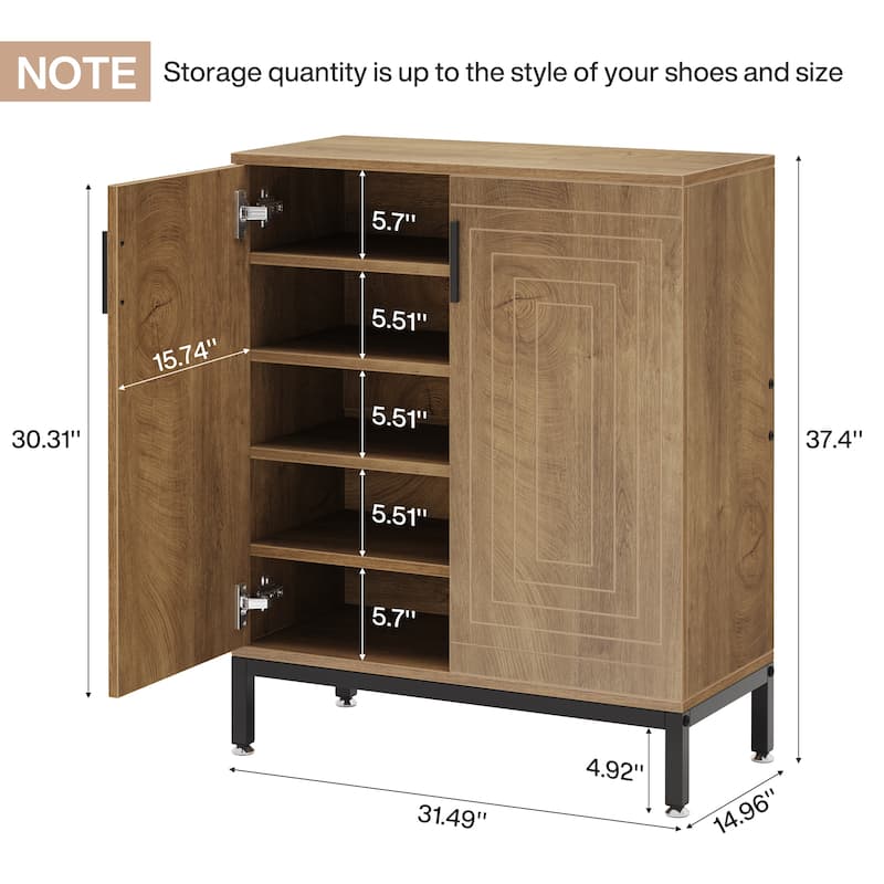 20 Pairs Shoe Storage Cabinet for Entryway, Freestanding Shoe Rack Organizer