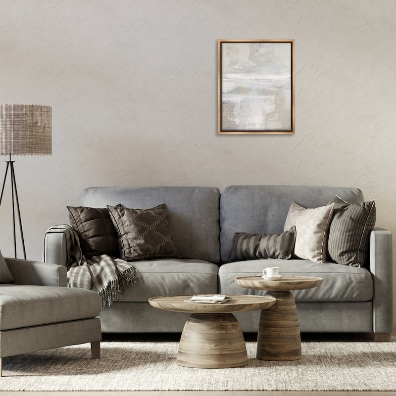 Stupell Muted Beige & Grey Framed Floater Canvas Wall Art Design By Rachel Springer
