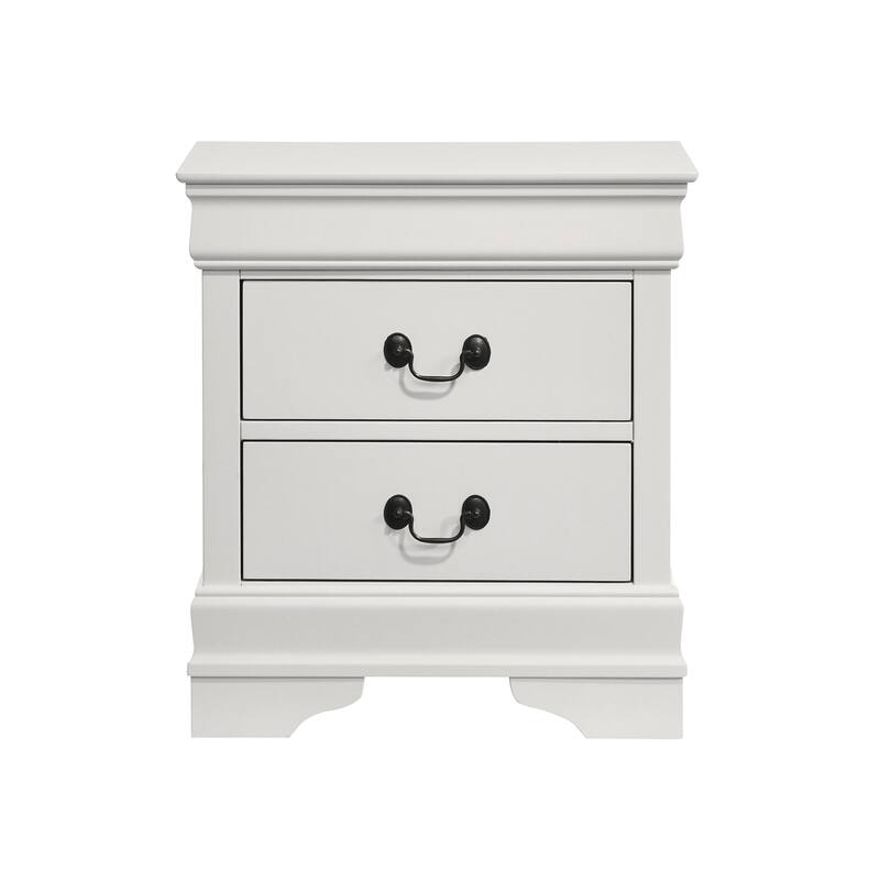 2-Drawer Nightstand with Bracket Feet