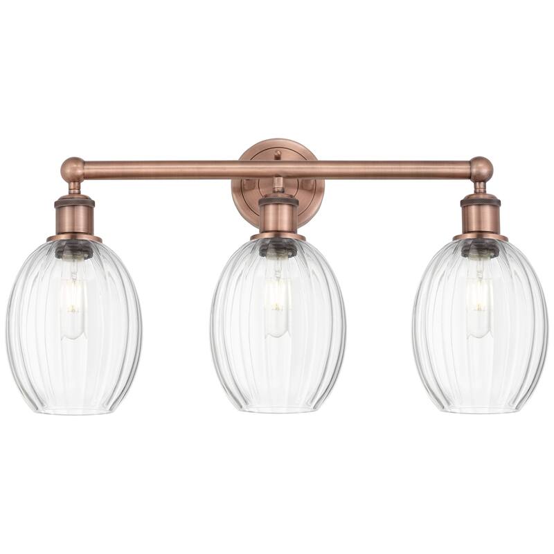Innovations Lighting Endless Possibilities Edison - Preston - 3 Light 24" Bulb Shade Bath Vanity Light - Clear/Antique Copper