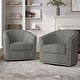 preview thumbnail 1 of 44, Nailhead Trim Upholstered Swivel Accent Chairs Set of 2 Light Grey