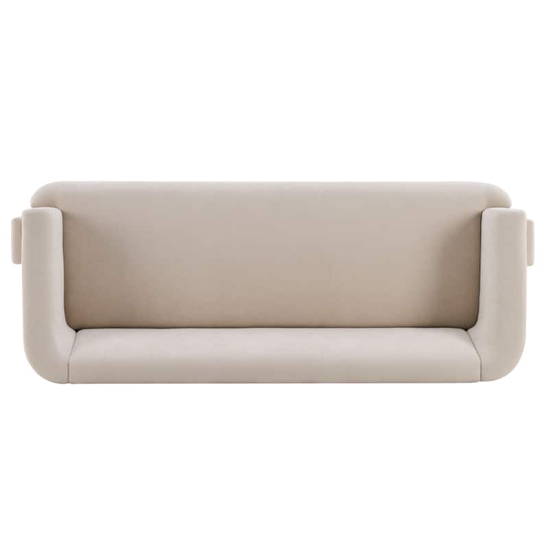 Christopher Knight Home - Modern Upholstered 77.56" 3-Seat Sofa with Geometric Block Arms