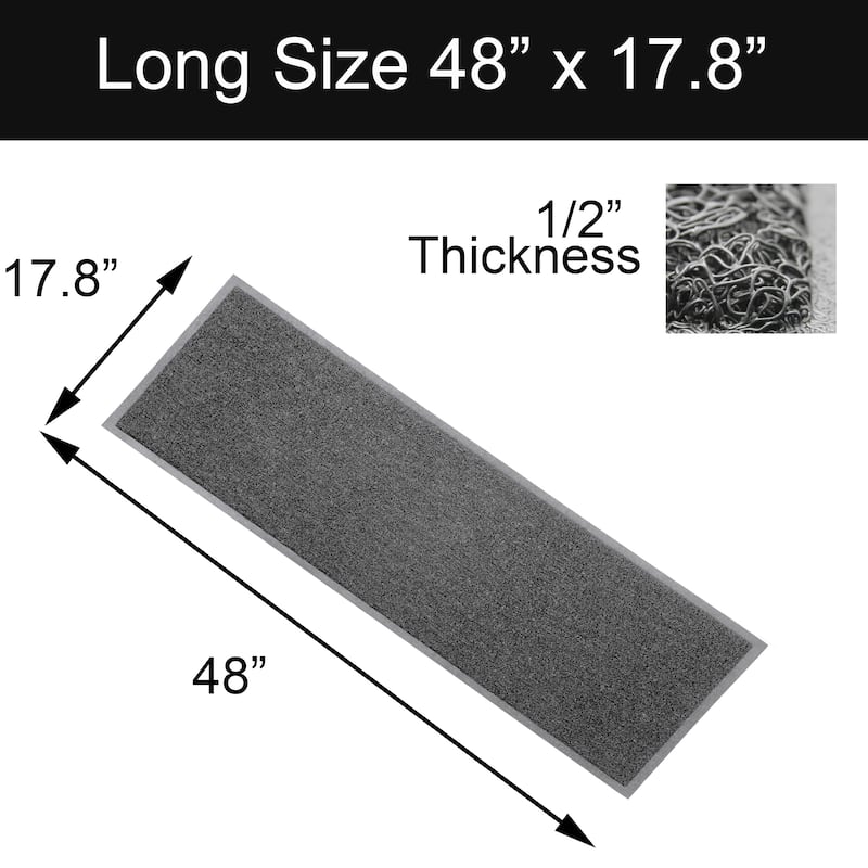 Outdoor Runner Mat Scraper Front Door Mat Recycled PVC 48"x18"