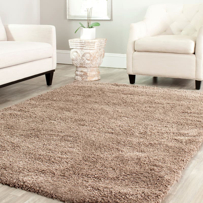 SAFAVIEH California Premium Shag Izat 2-inch Thick Area Rug - 4' x 6' - Taupe