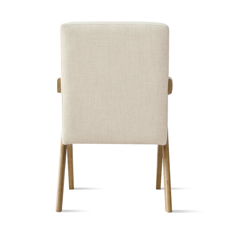 Linen Dining Chair with Arms