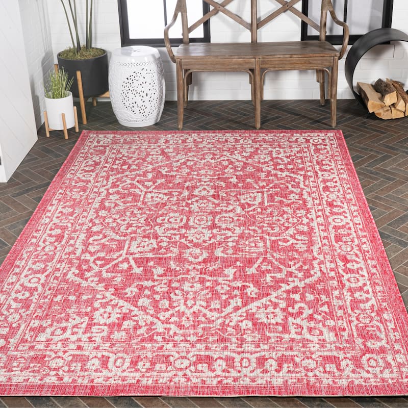JONATHAN Y Medallion Textured Weave Indoor/Outdoor Area Rug