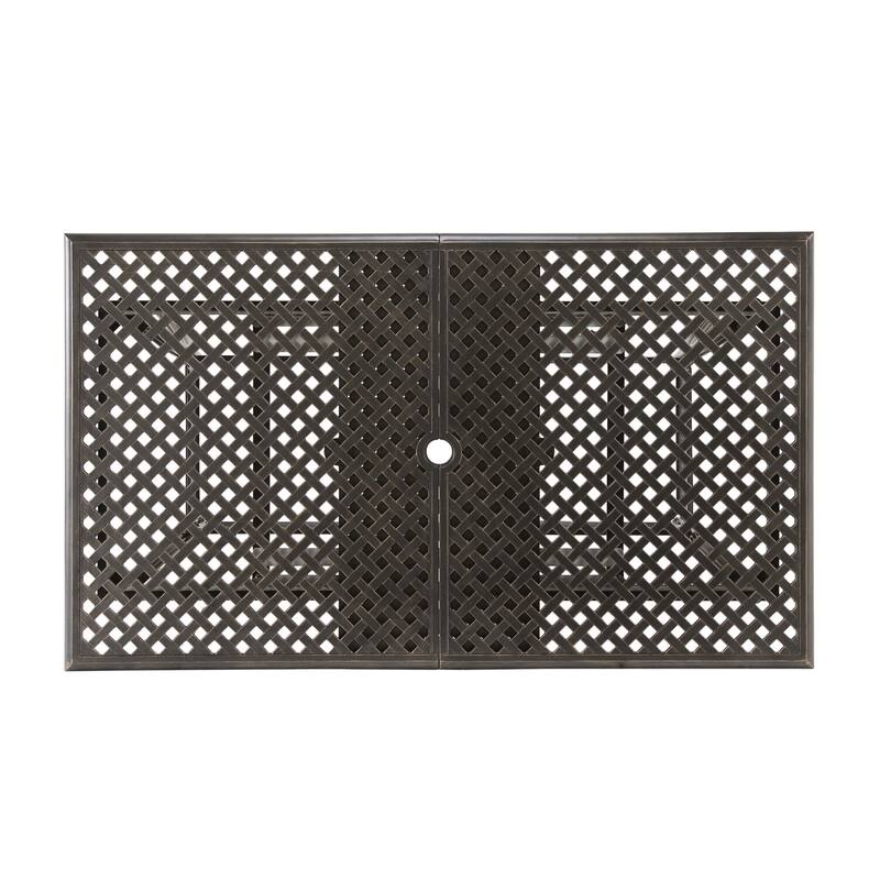 Christopher Knight Home - Austin 7-Piece Outdoor Cast Aluminum Dining Set with Rectangular Table and Swivel Chairs