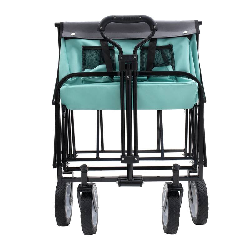 Foldable Wagon Cart with Straps & All-Terrain Wheels, 360lb Capacity