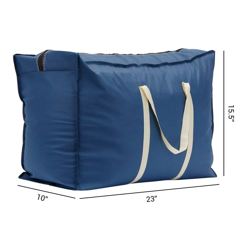 1 Pack Clothes Storage, Foldable Storage Bags, Moving Bags for Organizing Bedroom, Clothing, Closet Organizer with Handles - Navy Blue - 23*16*10in