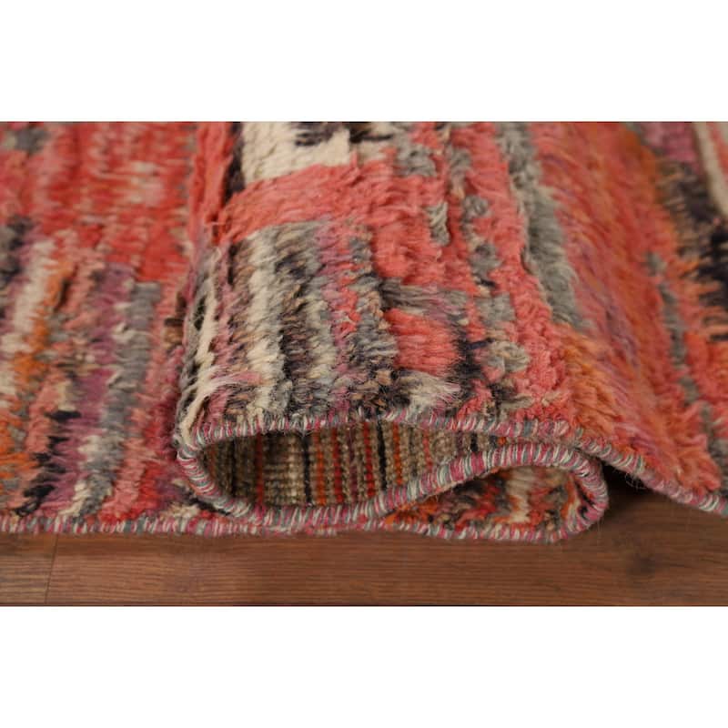 Tribal / Geometric Moroccan Area Rug Hand-Knotted Wool Carpet - 5'6" x 8'6"