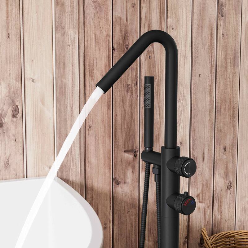 Modland Freestanding Thermostatic Bathtub Faucet with Hand Shower Outdoor 316 Stainless Steel