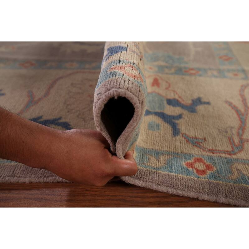 Earth Tone Oushak Oriental Area Rug Handmade Wool Carpet - 8'3" x 9'10"