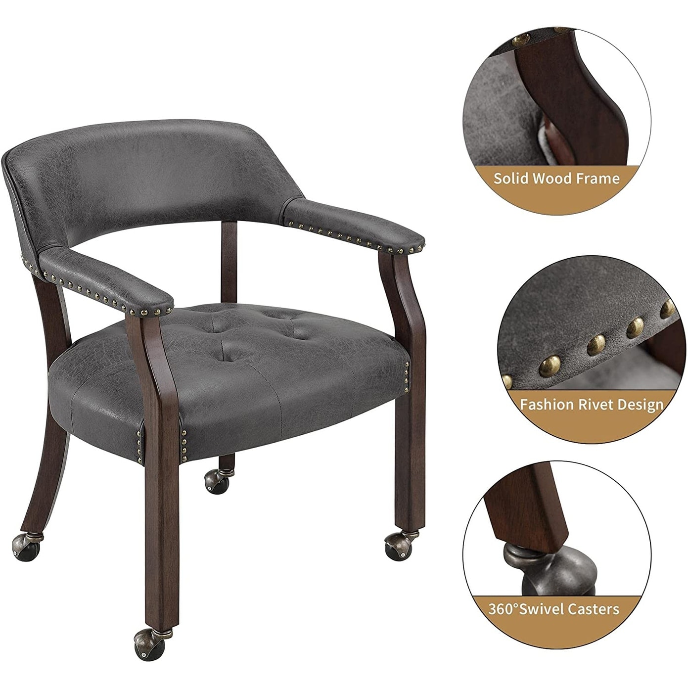 Poker table outlet chairs with casters