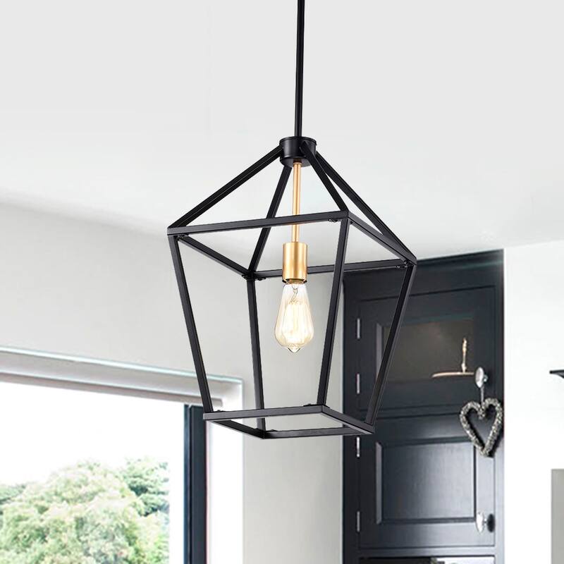 Dannies 1 Light Kitchen Island Lantern Pendant Light - Matte Black