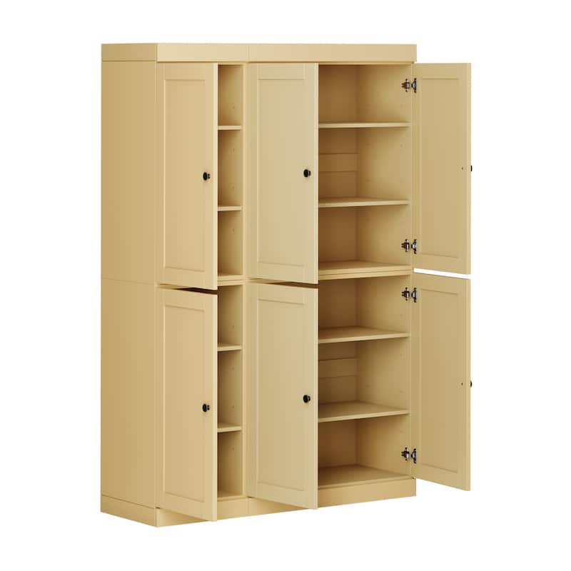 Palace Imports 100% Solid Wood 48.5" Pantry Cabinet with Shaker Doors and Adjustable Shelves