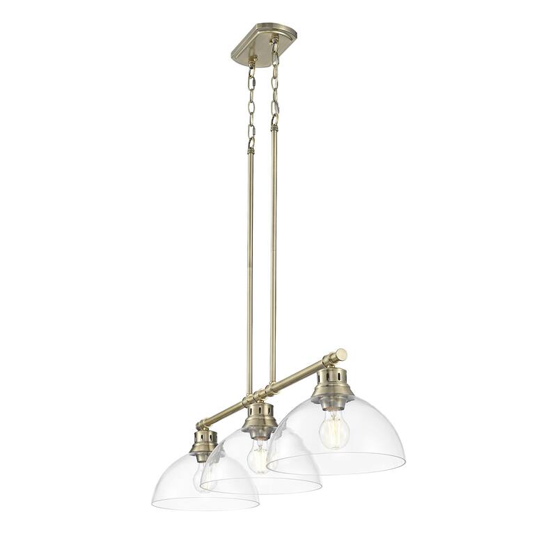 Golden Lighting 3602-3LP AB Duncan 3 Light 40" Wide Linear Pendant