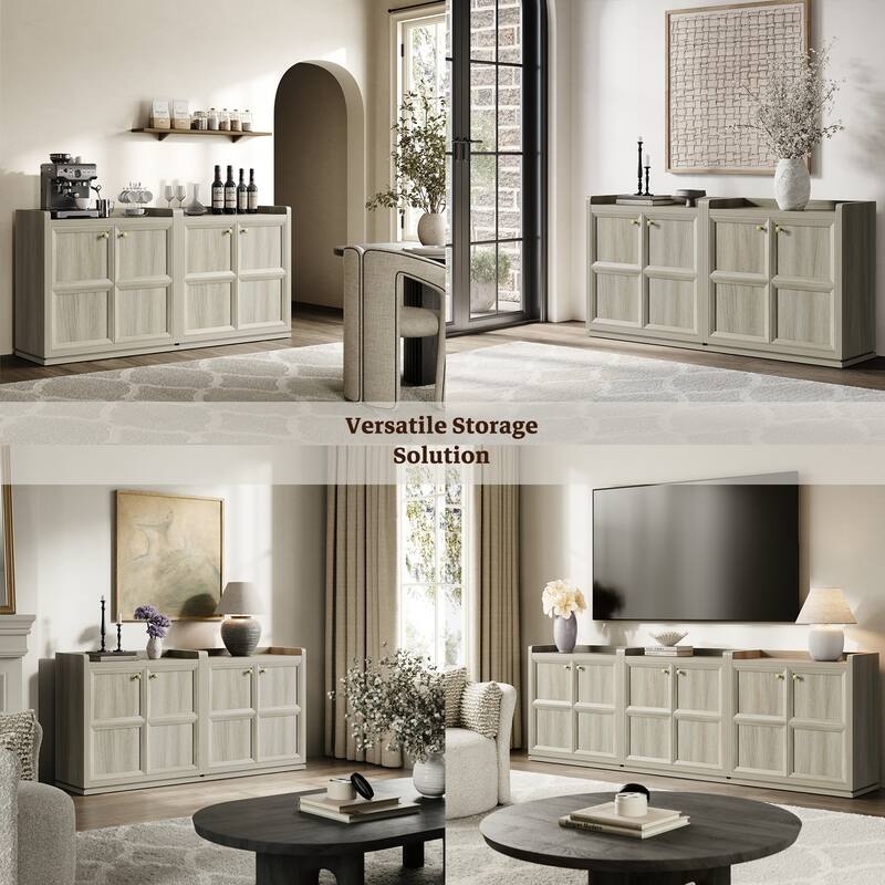 Multifunctional Minimalist Side Cabinet with 3D Design
