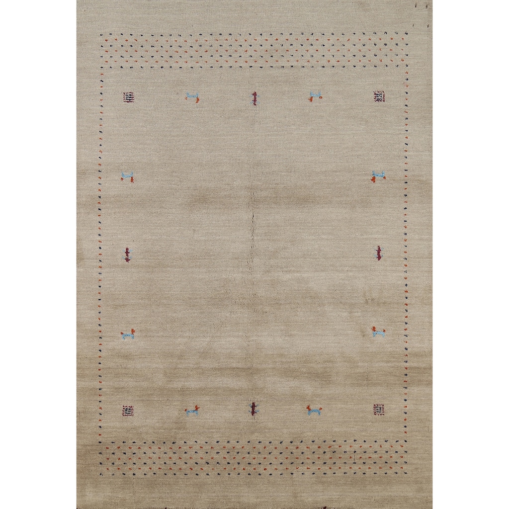 Gabbeh Oriental Area Rug Handmade Bedroom Wool Carpet - 4'7"x 6'5"