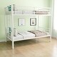 preview thumbnail 9 of 13, White Twin over Twin Size Metal Bunk Bed with High Guardrail