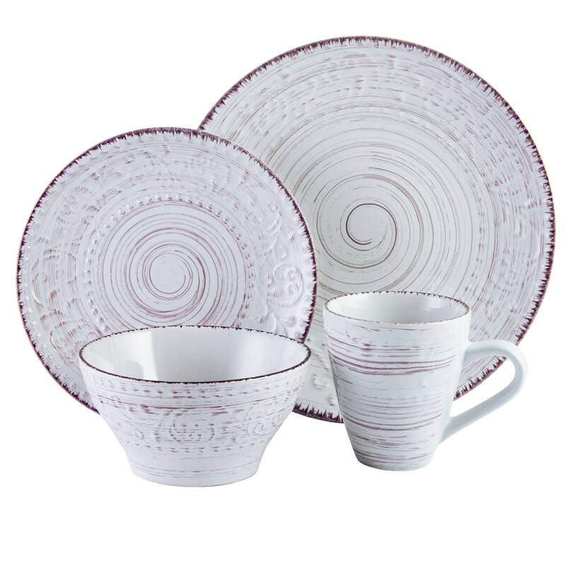 Elama Coastal Sands Shell 16-piece Dinnerware Set