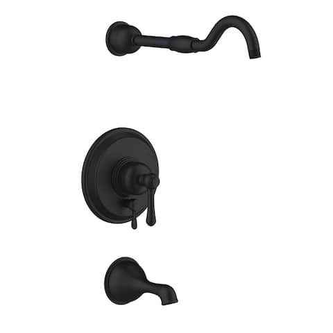 Opulence 1H Tub & Shower Trim Kit & Treysta Cartridge w/ Diverter On Valve Less Showerhead Satin Black