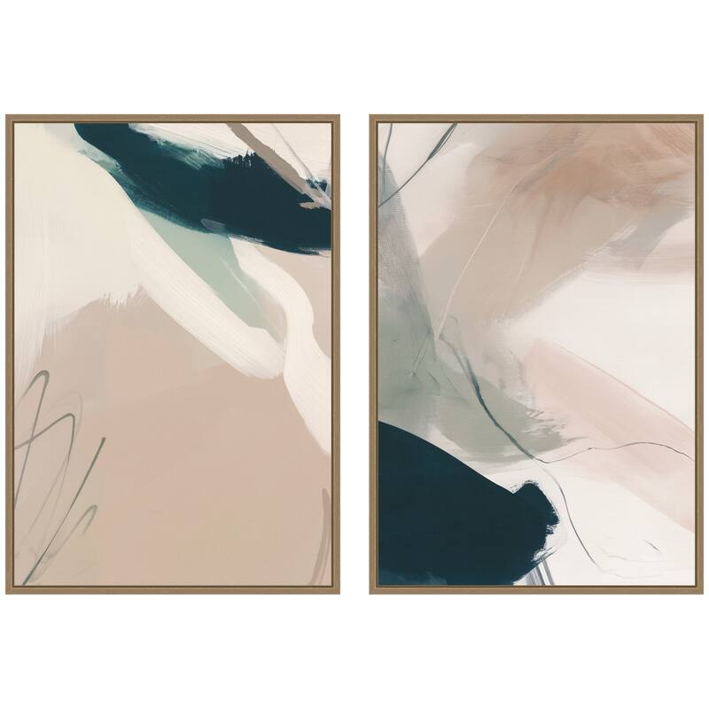 Kate and Laurel Marks No. 1 & No. 2 2 Piece Framed Canvas Wall Art Set by Amy Lighthall - 2 Piece Set 23x33