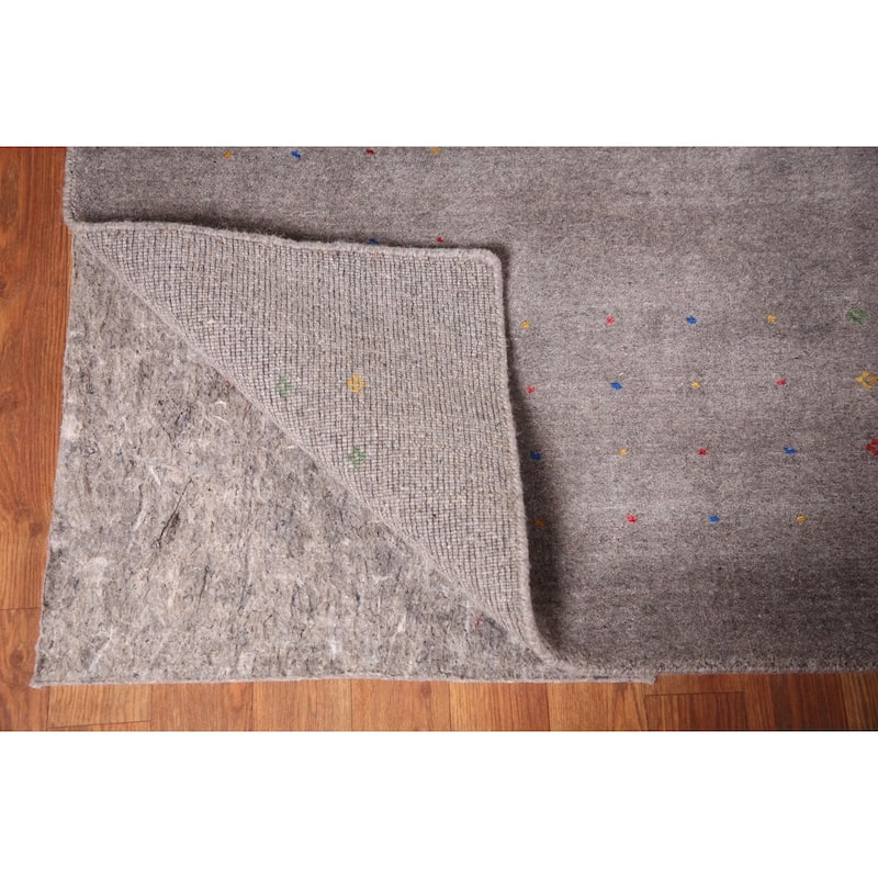 Gray Gabbeh Indian Area Rug Handmade Tribal Wool Carpet - 8'3" x 10'0"