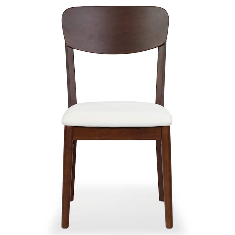 SAFAVIEH Couture Portman Wood Dining Chair (Set of 2) - 18"W x 22"D x 34"H - Walnut/White