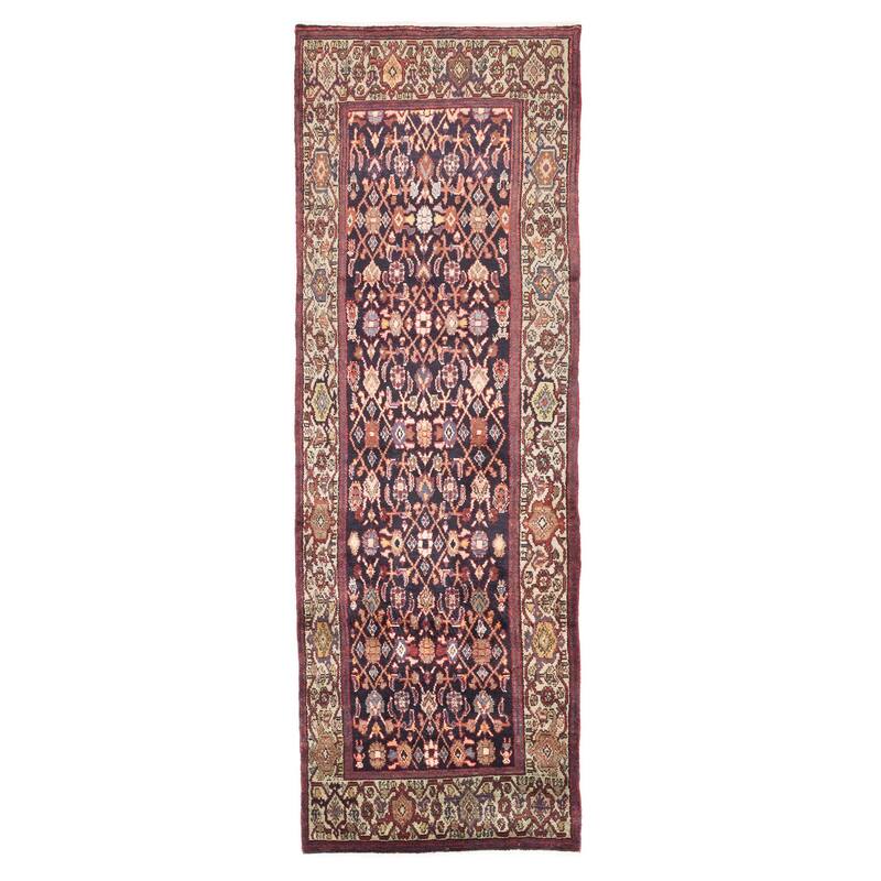 ECARPETGALLERY Hand-knotted Andelz Dark Navy Wool Rug - 3'4 x 10'1