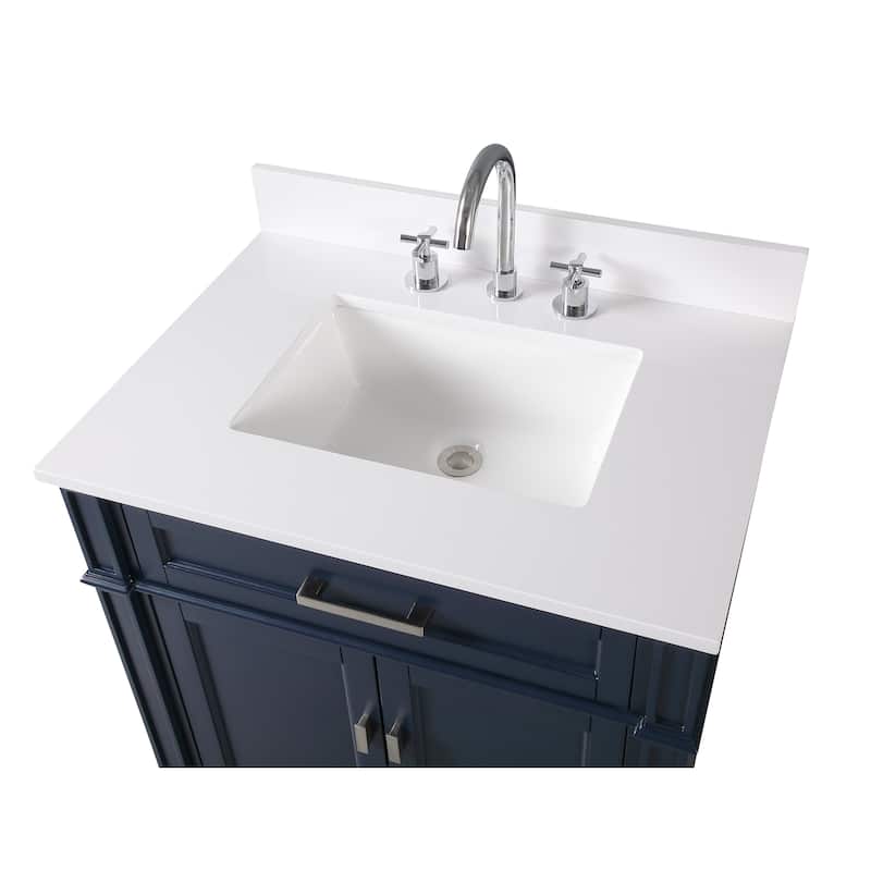 30" Tennant Brand Durand Modern Navy Blue Bathroom Sink Vanity