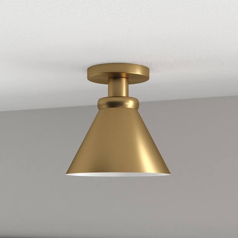 Zeno 8.5" Semi Flush Mount with Metal Shade