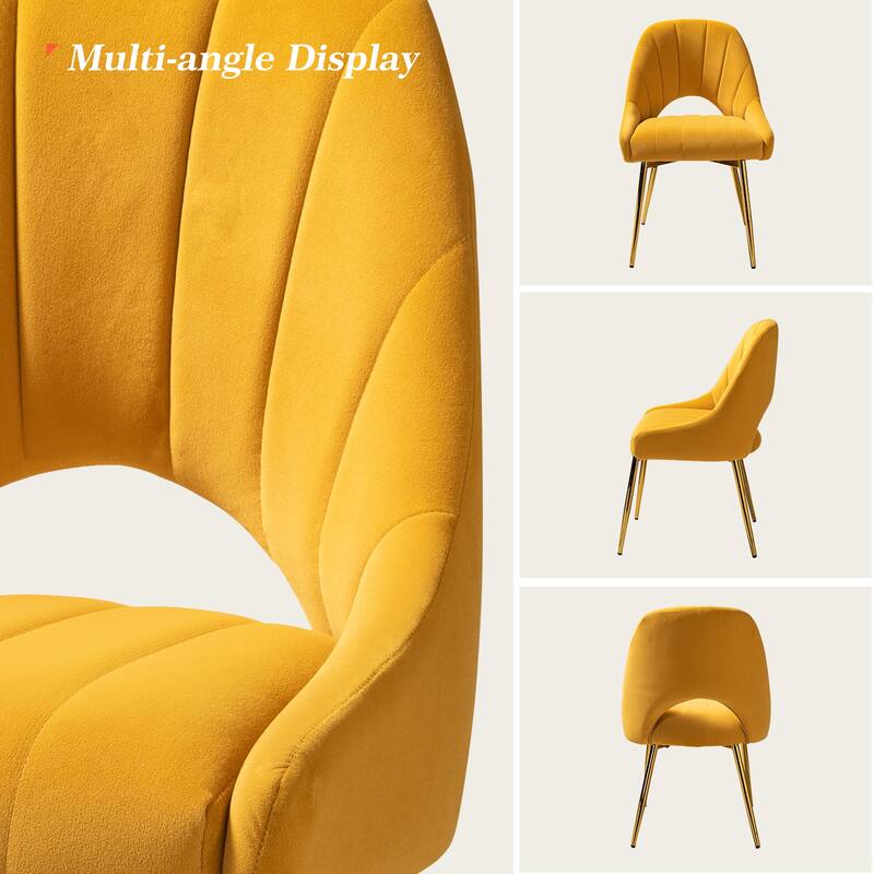 Ignaz Comfortable Modern Upholstered Dining Chair with Hollowed-out Back Set of 2 by HULALA HOME