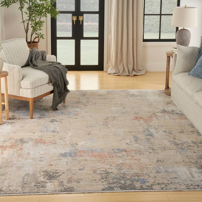 Nourison Modern Abstract Indoor only Abstract Area Rug - 7' 10" x 10' - Beige - Rectangle