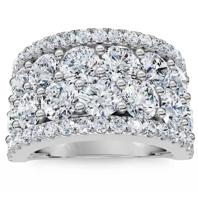 3 1/2Ct Diamond Wedding 11mm Wide Anniversary Ring Gold Lab Grown