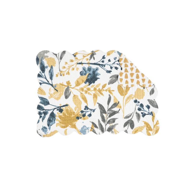 Natural Home Cotton Quilted Rectangular Reversible Placemat Set of 6 - Set of 6