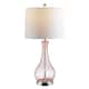 SAFAVIEH Lighting Finnley 28-inch Crackle Glass LED Table Lamp. - 14" W x 14" D x 28" H - Blush - USB