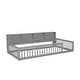 preview thumbnail 37 of 37, Twin XL Size Wood Daybed with Bedside Storage Cabinets, Modern Kids Floor Bed Frame with Charging Station