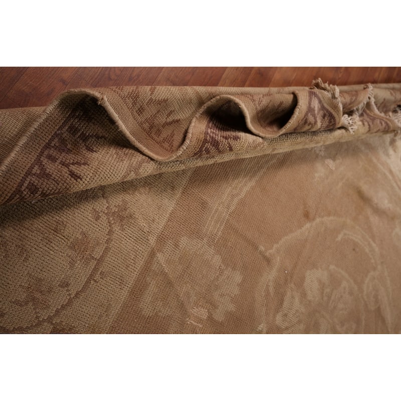 Antique Vegetable Dye Oushak Large Turkish Rug Handmade Wool Carpet - 16'7" x 19'3"