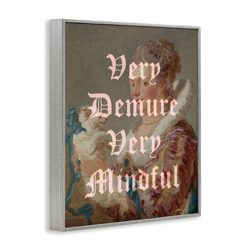 Stupell Demure & Mindful Classic Framed Giclee Art Design By Lil' Rue