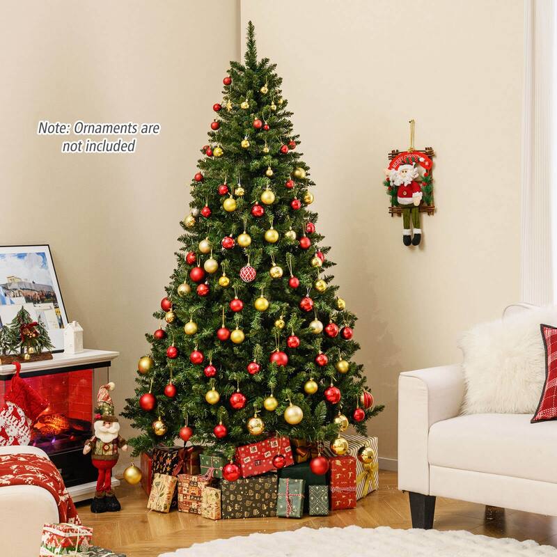 Costway 5/6/7 FT Artificial Christmas Tree with 510/814/990 Branch - See Details - Green