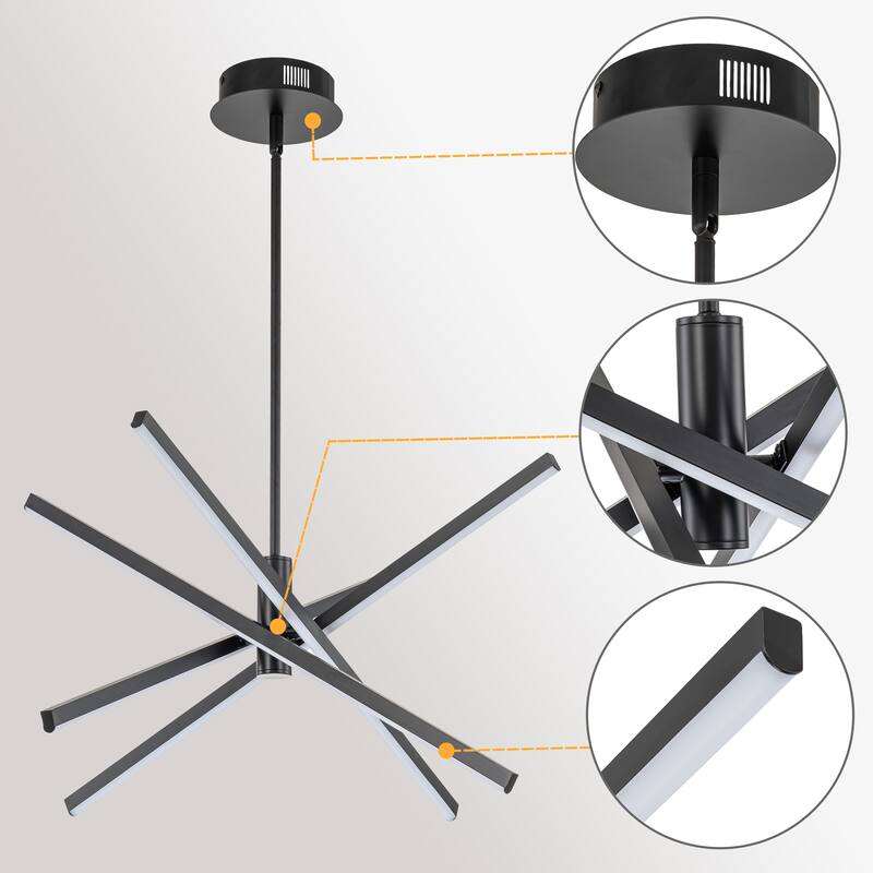 C Cattleya 4-Light Sputnik LED Chandelier Hanging Pendant Light