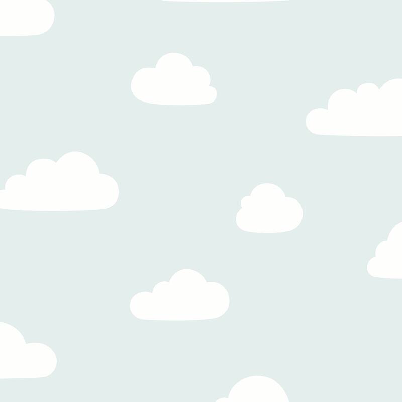 Veer Decor Clouds Pastel Wallpaper. - N/A - Teal