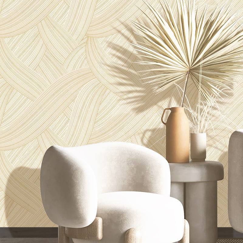Galerie Wallcoverings Italian Design Collection Unito Geometric Lines Vinyl on Non-woven Metallic Wallpaper Roll Double Width