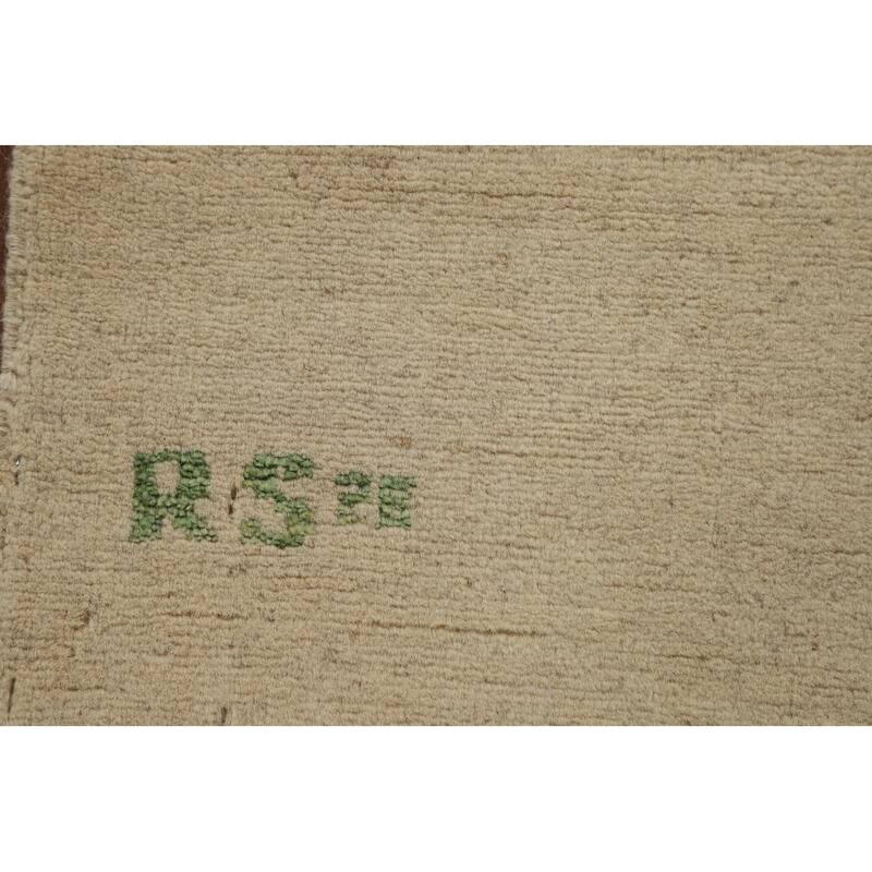 Solid Gabbeh Oriental Runner Rug Handmade Wool Carpet - 3'3"x 6'10"