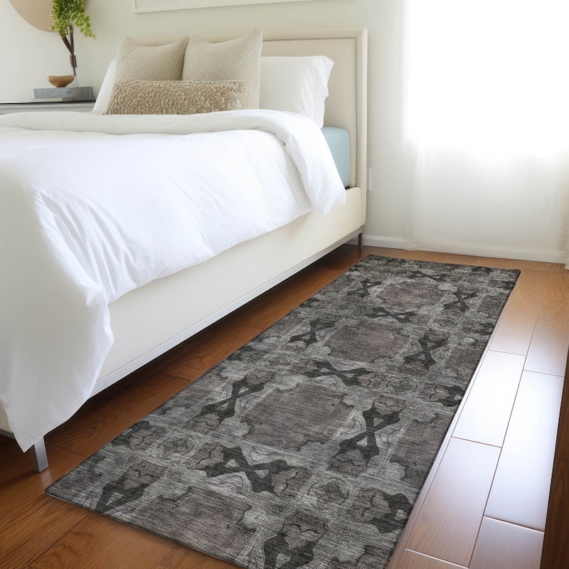 Machine Washable Indoor/ Outdoor Boho Medallions Chantille Rug