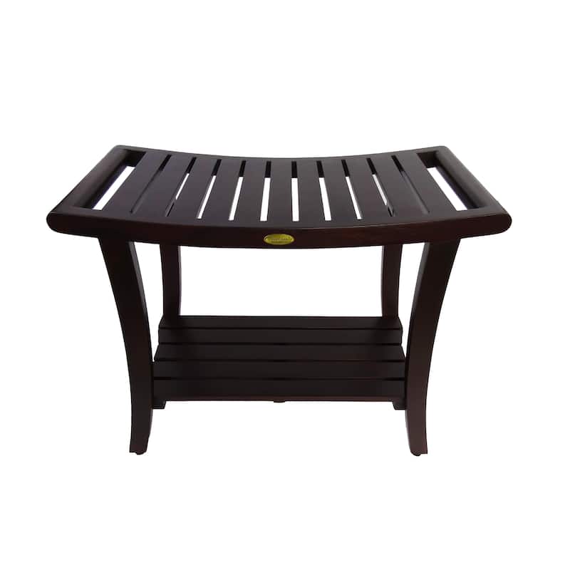 EcoDecors Harmony Woodland Brown 30" Teak Bench, LiftAide Arms