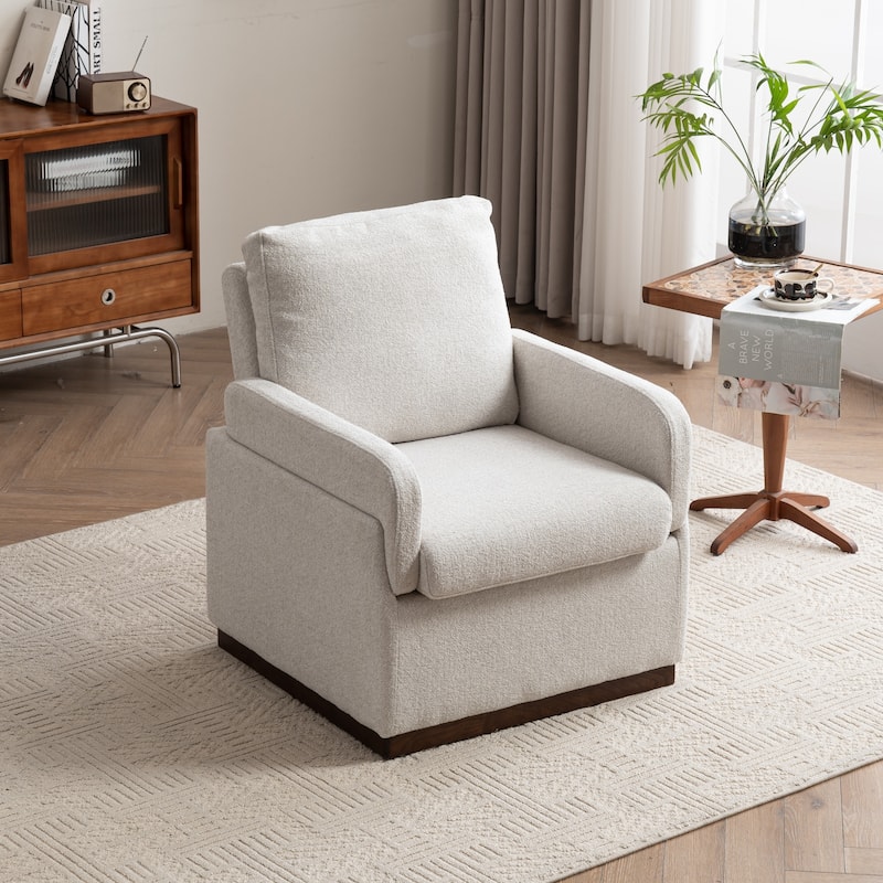Accent Chair, Oversized Armchair, Modern Comfy Reading Chair - Beige